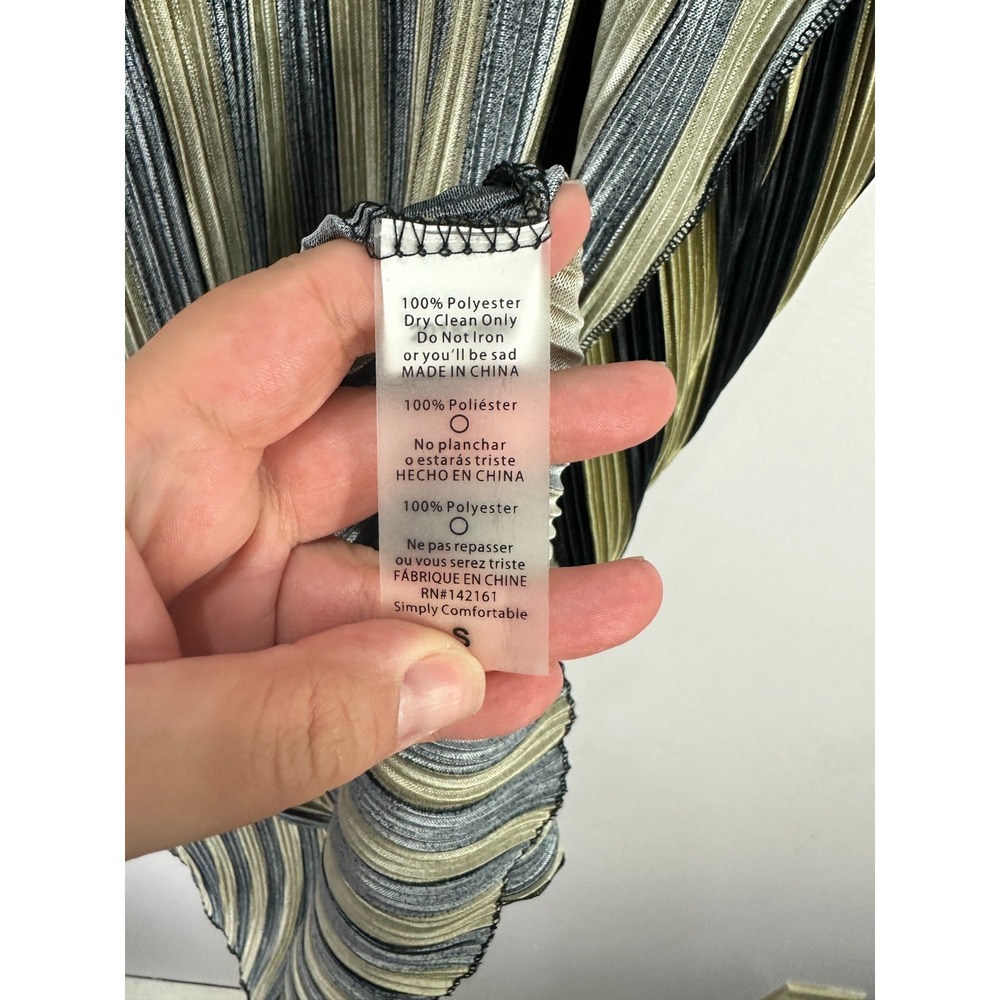 LuLaRoe Sarah Cardigan S Black Gold Striped Duster Longline Open Front Layering - Picture 4 of 6